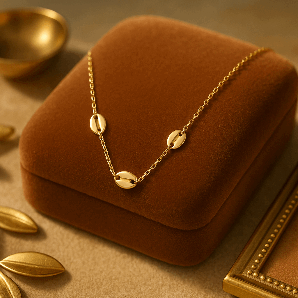 Coffee Bean Chain Necklace - Bradiya