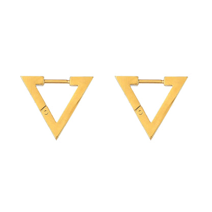 Geometric Triangle Hoop Earrings - Anti-Tarnish Gold - Bradiya