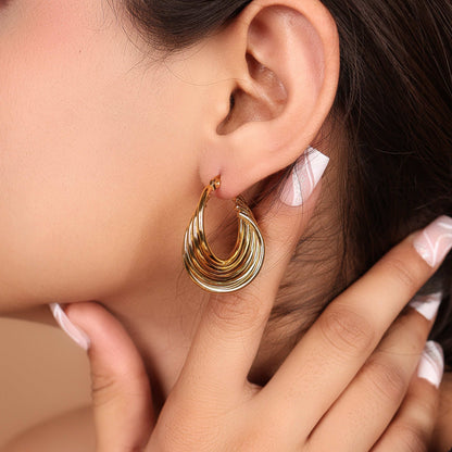 Midas Touch Gold Hoop Earrings - Bradiya