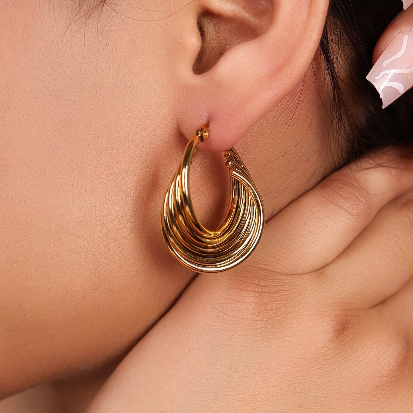 Midas Touch Gold Hoop Earrings - Bradiya