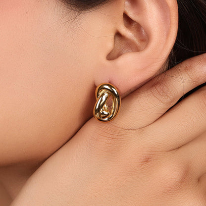 The Golden Knot of Joy Anti-tarnish Earrings - Bradiya