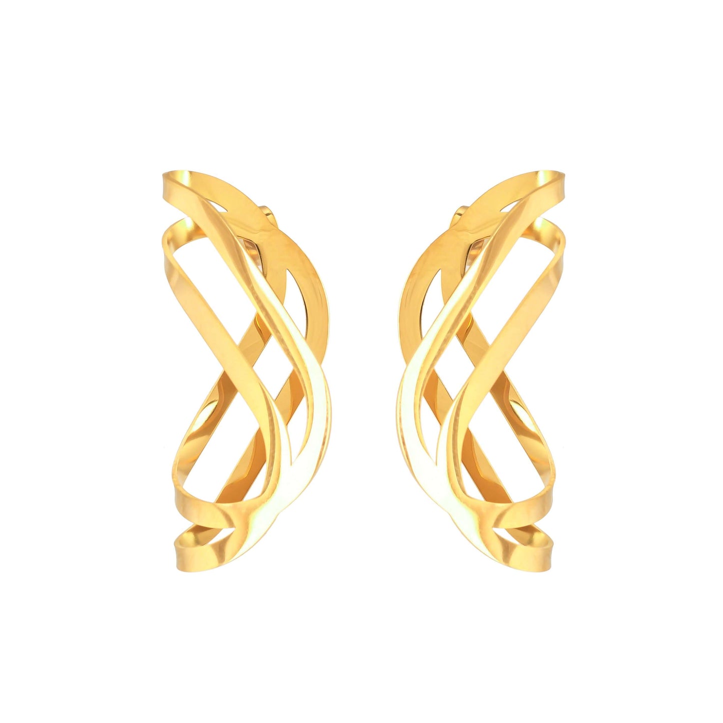 Sculptural Ribbon Drop Premium Earrings. - Bradiya