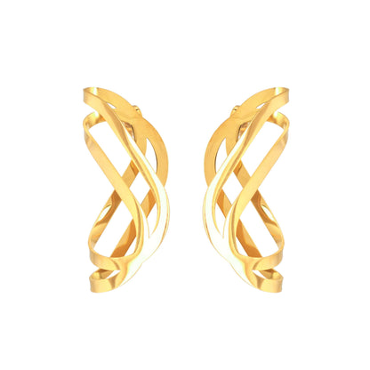 Sculptural Ribbon Drop Premium Earrings. - Bradiya