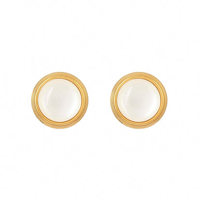 Bradiya Moonstone Halo Stud Earrings - Anti-Tarnish Luxury - Bradiya