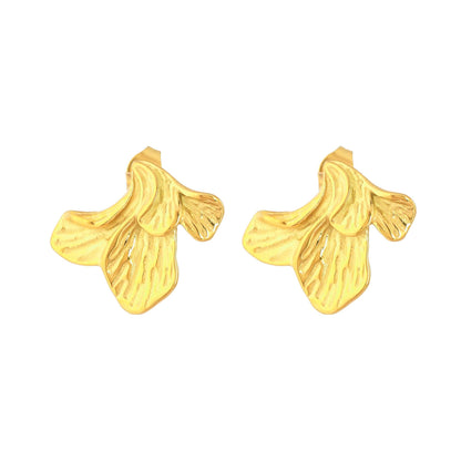 Gold Petal Drop Anti Tarnish Earrings - Bradiya