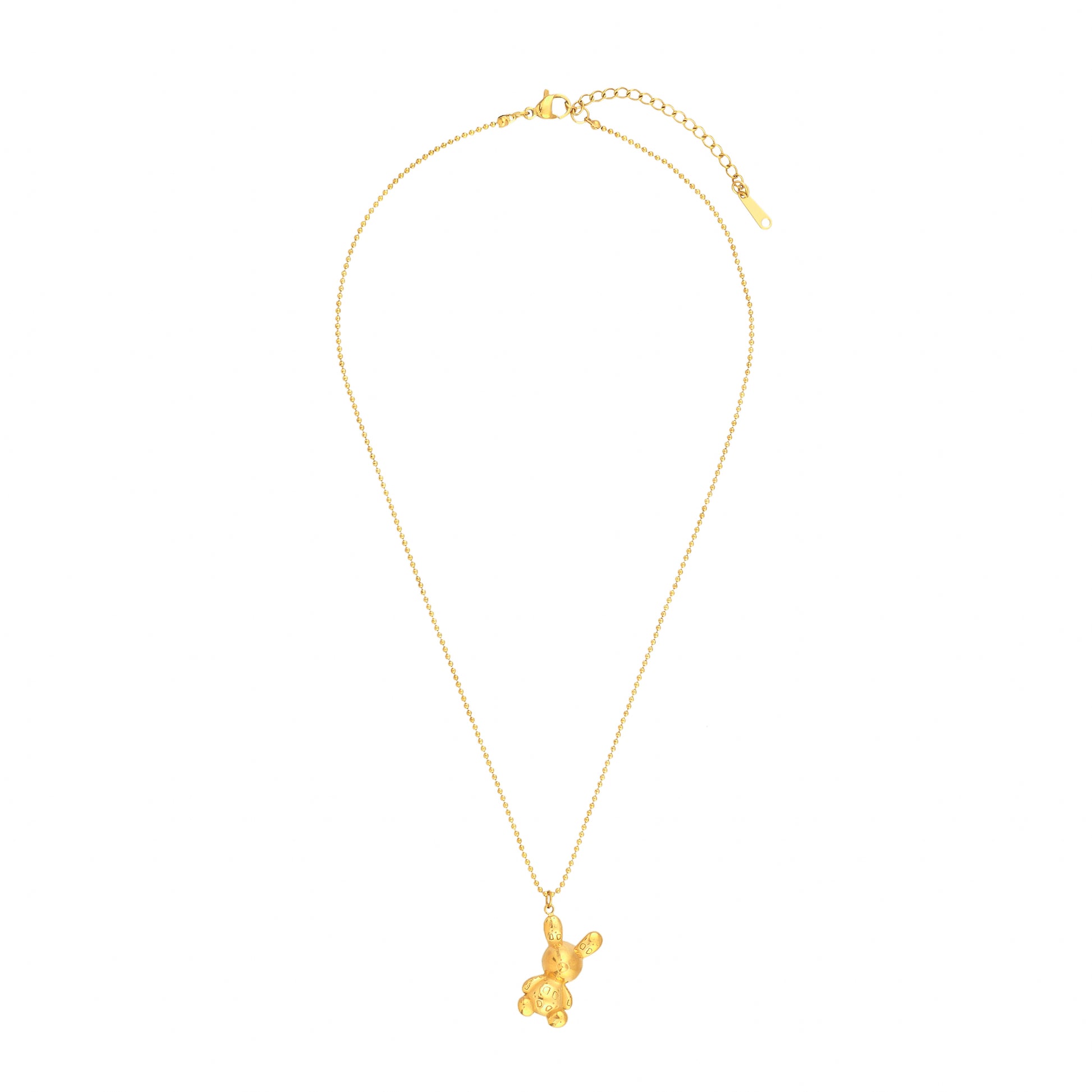 Cute 18Kt Gold Rabbit Pendant Necklace - Bradiya