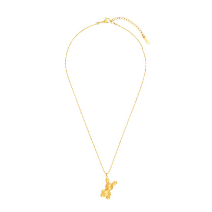 Cute 18Kt Gold Rabbit Pendant Necklace - Bradiya