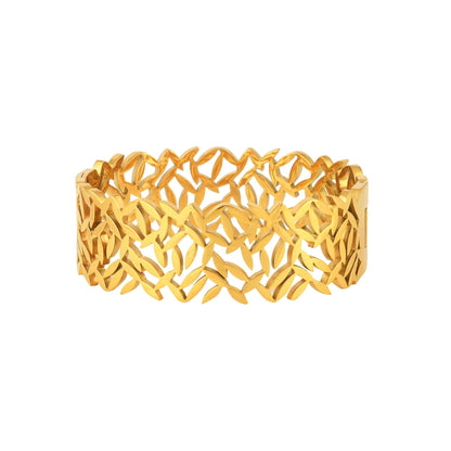 Golden Leaf Beautiful Bangle - Anti-Tarnish Luxury - Bradiya