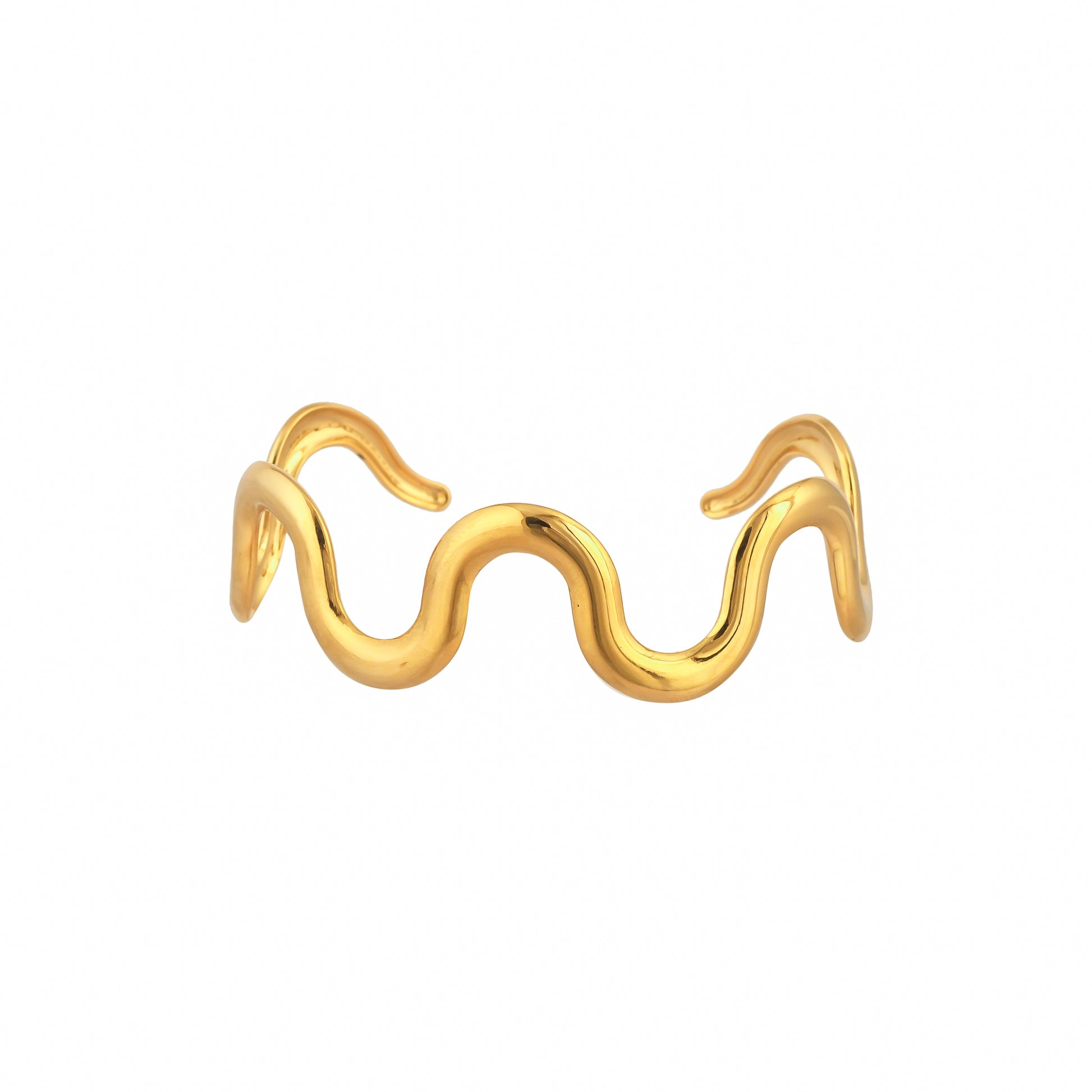 Wavy Open Cuff Jewelry - Anti-Tarnish Luxury - Bradiya