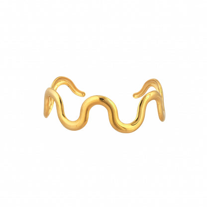Wavy Open Cuff Jewelry - Anti-Tarnish Luxury - Bradiya