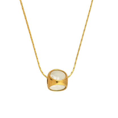 Bradiya Luxury Cylinder Pearl Necklace - Anti-Tarnish - Bradiya