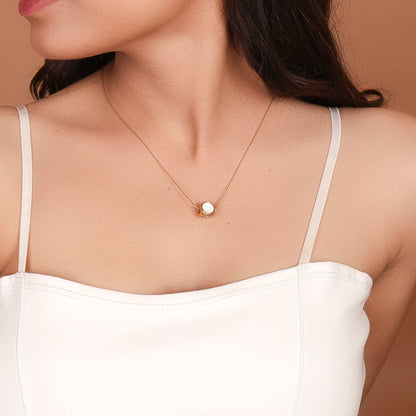 Bradiya Luxury Cylinder Pearl Necklace - Anti-Tarnish - Bradiya