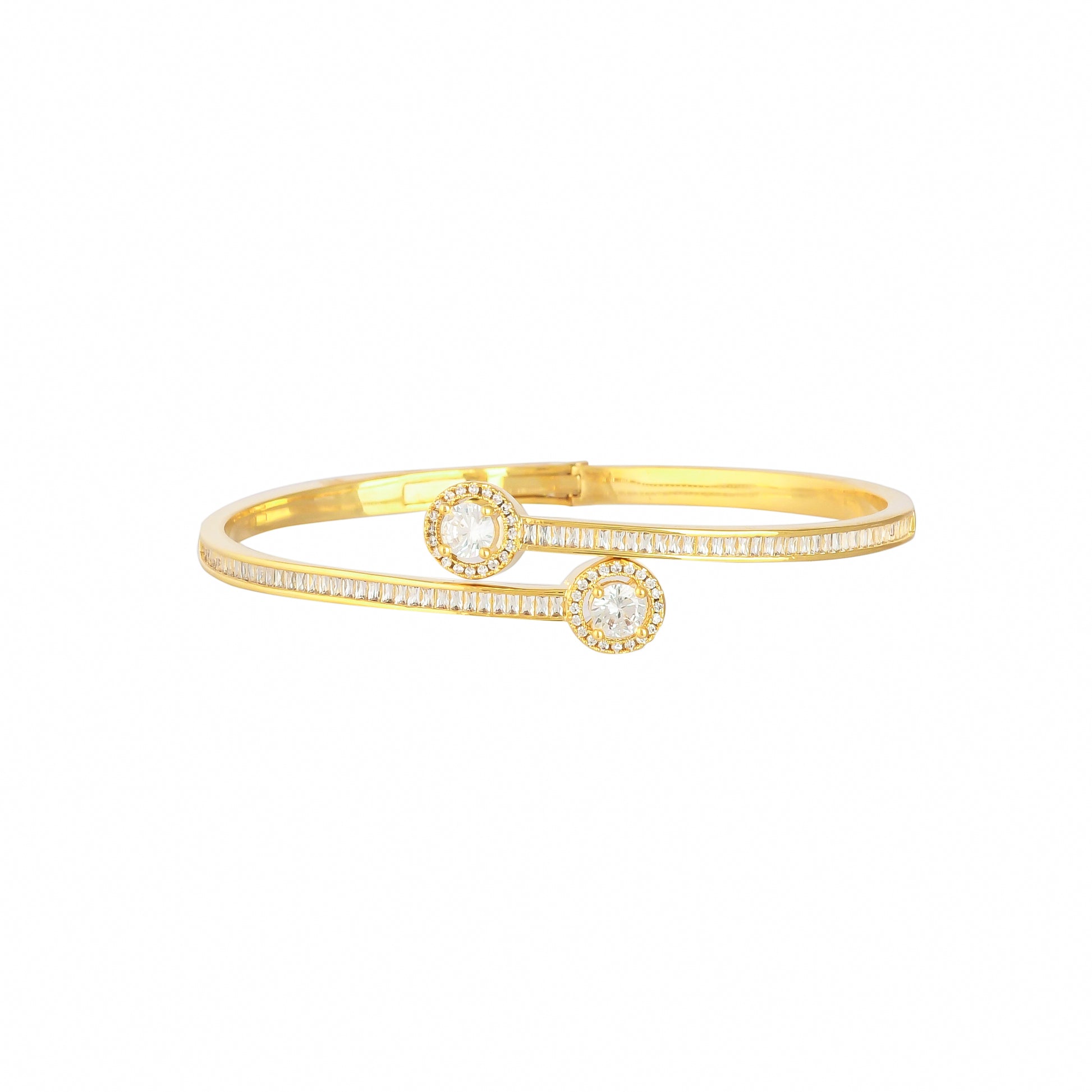 Bradiya Luxury Diamond Cuff Bangle - Anti-Tarnish Gold - Bradiya