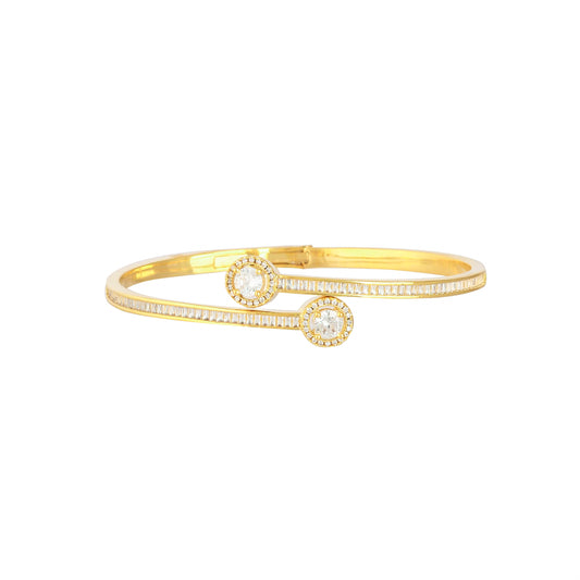 Bradiya Luxury Diamond Cuff Bangle - Anti-Tarnish Gold - Bradiya