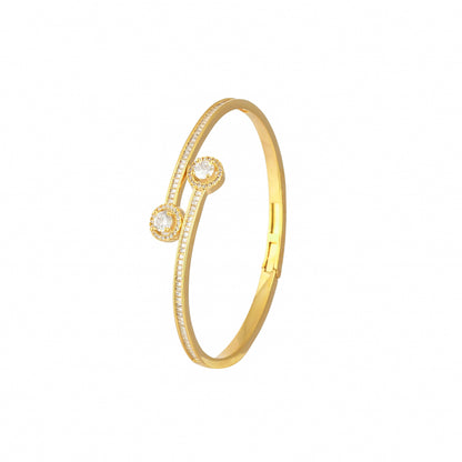 Bradiya Luxury Diamond Cuff Bangle - Anti-Tarnish Gold - Bradiya