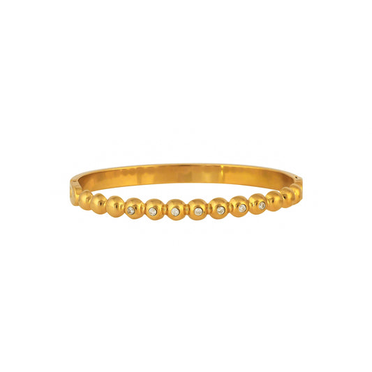 Luxury Dot Sparkle Bangle - Tarnish-Free Gold - Bradiya