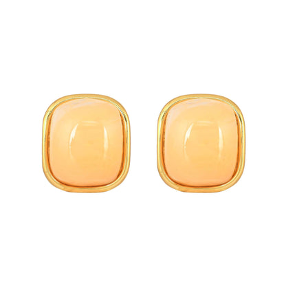 Cushion-Cut Gemstone Premium Stud Earrings - Bradiya