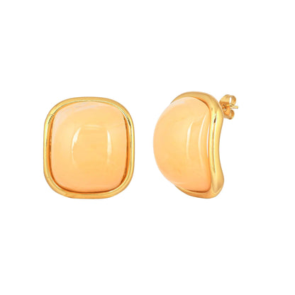 Cushion-Cut Gemstone Premium Stud Earrings - Bradiya