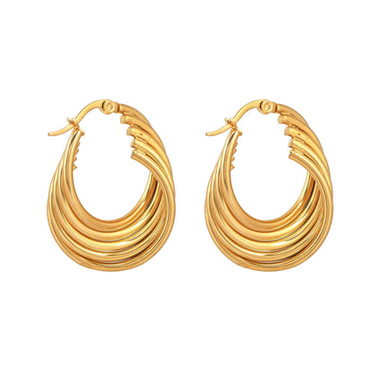 Midas Touch Gold Hoop Earrings - Bradiya