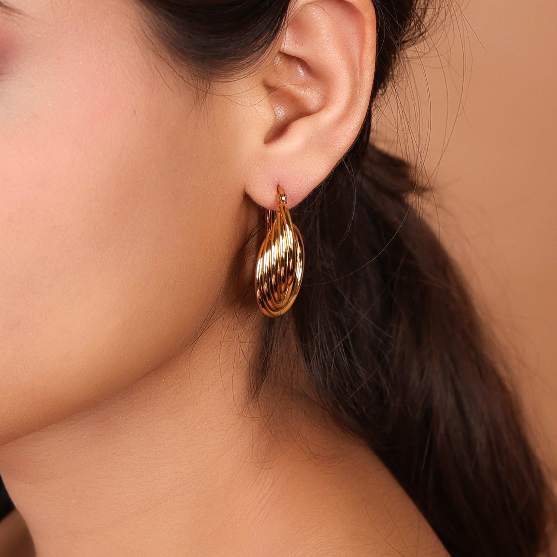 Midas Touch Gold Hoop Earrings - Bradiya