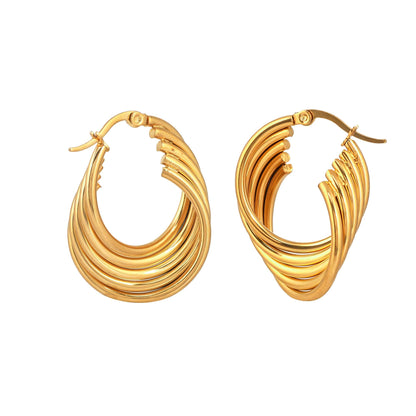 Midas Touch Gold Hoop Earrings - Bradiya