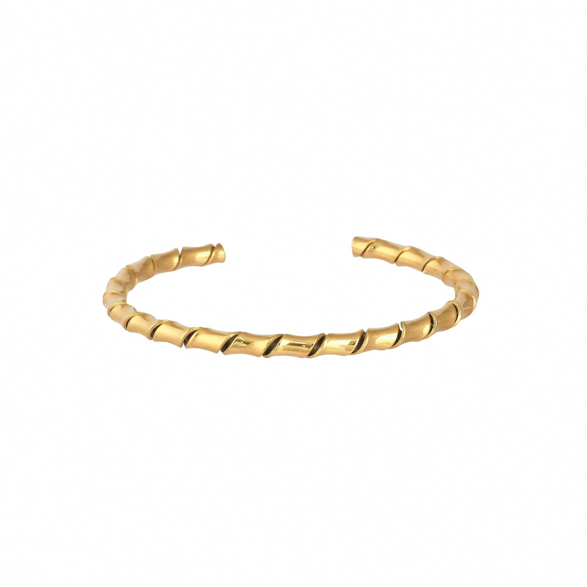 Minimalist Gold Coil Cuff - Bradiya