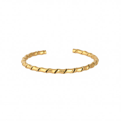 Minimalist Gold Coil Cuff - Bradiya