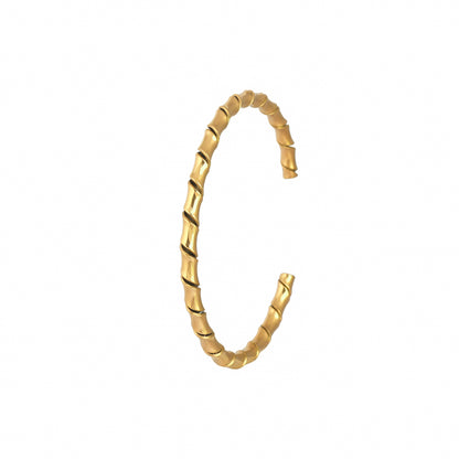 Minimalist Gold Coil Cuff - Bradiya