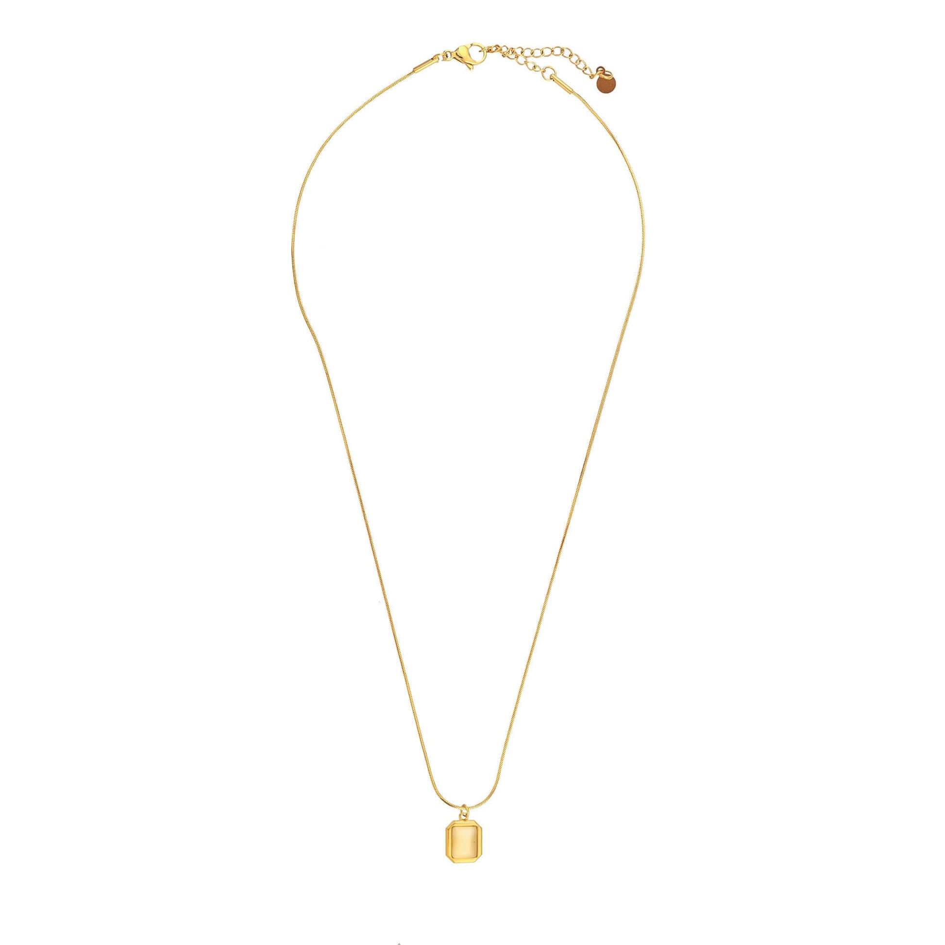 Gold Rectangular Pendant Necklace - Bradiya