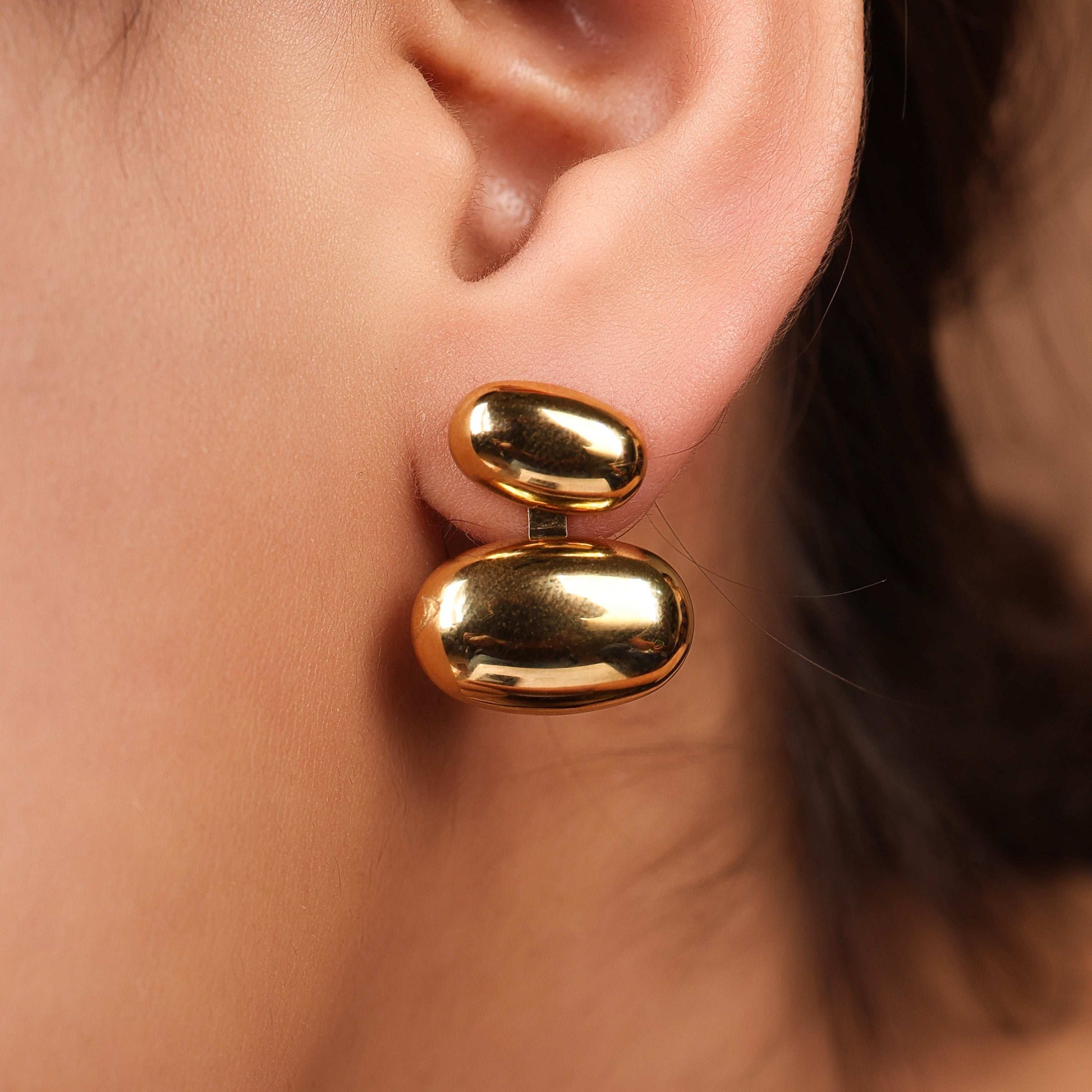 Golden Bean Bliss Earrings - Bradiya